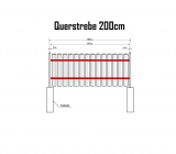 Querstrebe 2000x40x30mm für das Zaunelement MODERN