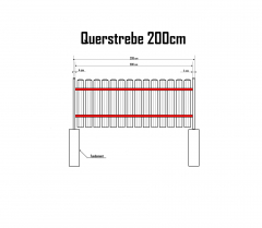 Querstrebe -Set- 2000x40x30mm für das Zaunelement MODERN