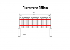 Querstrebe -Set- 2500x40x30mm für das Zaunelement MODERN